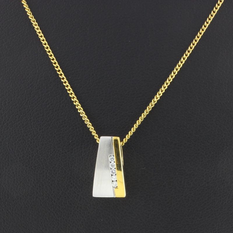 Kette & Brillantanhänger Bicolor 585 14 Karat 