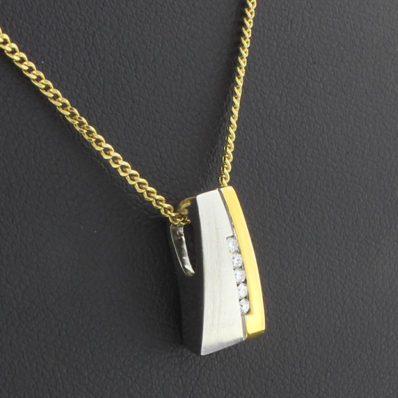 Kette & Brillantanhänger Bicolor 585 14 Karat 