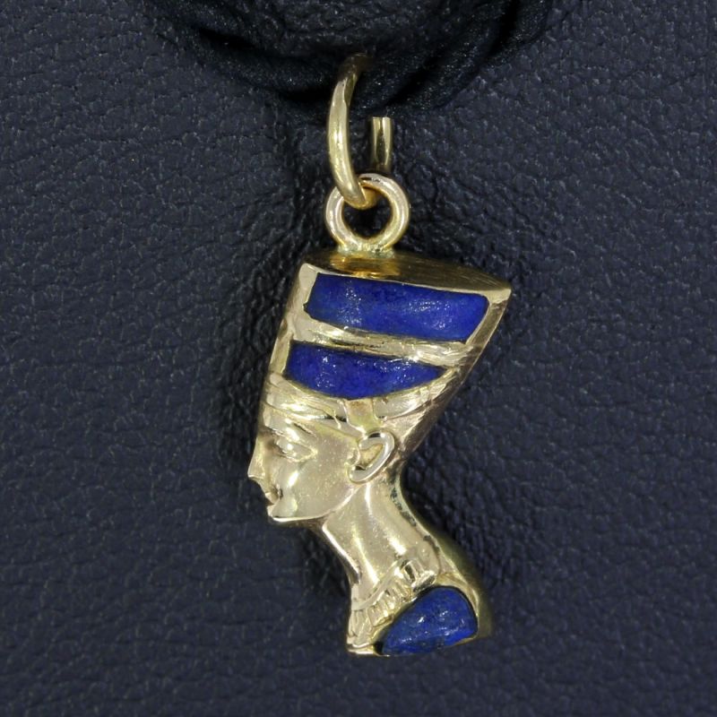 Nofretete Anhänger & Edelsteine Gelbgold 750 18 Karat 