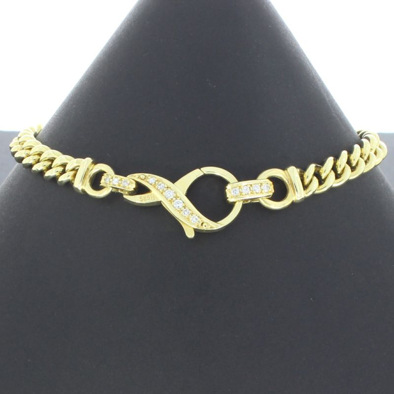 Brillant Panzerarmband Gelbgold 585 14 Karat 19,5 cm 