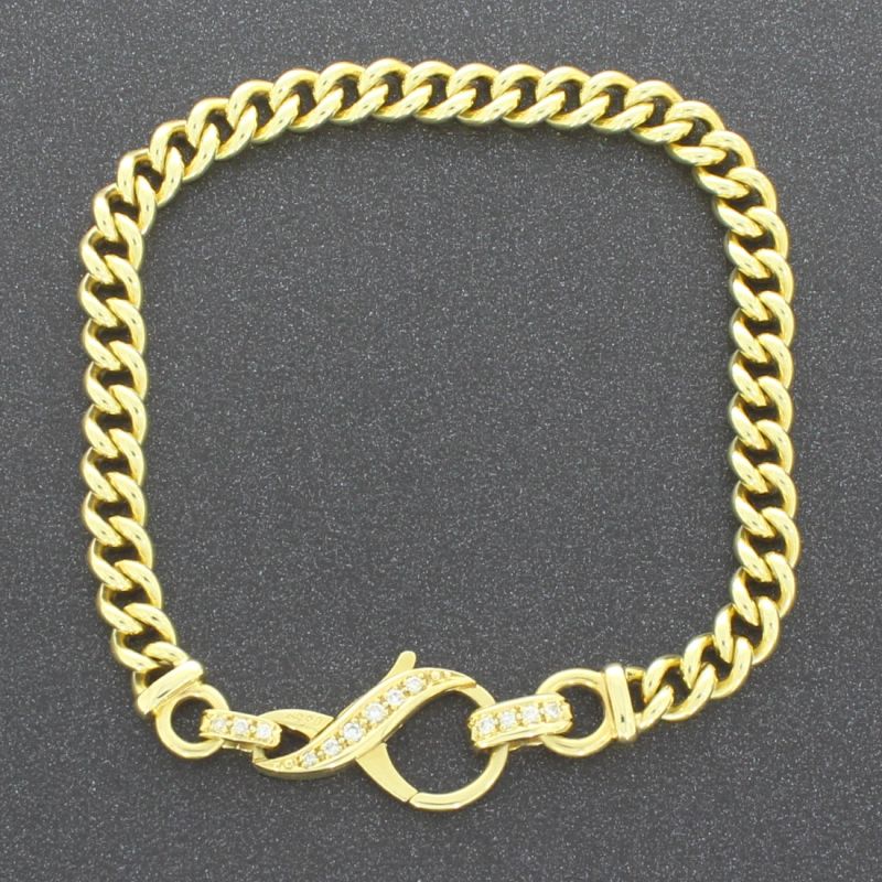 Brillant Panzerarmband Gelbgold 585 14 Karat 19,5 cm 