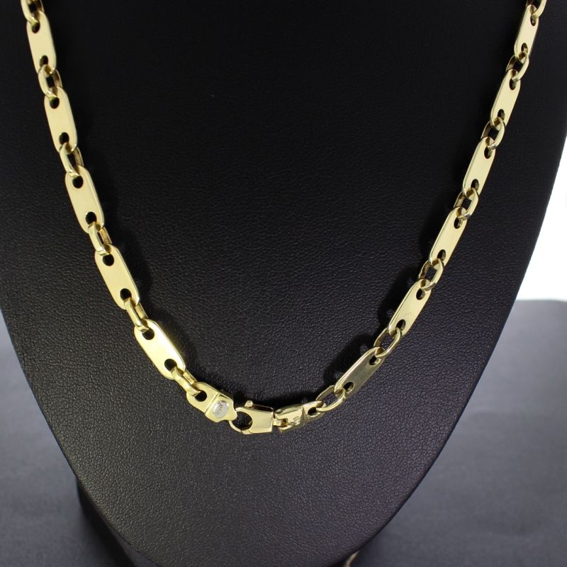 Plättchenkette Gelbgold 585 14 Karat 55 cm 