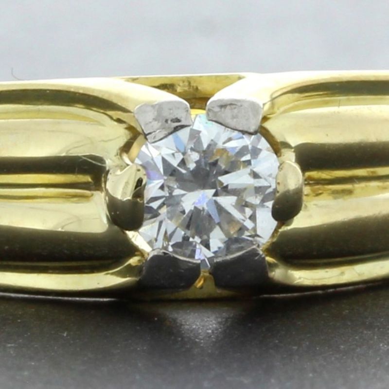 Glänzender Solitär-Brillant Ring 14K Gold 585, strahlender Diamant  .50ct