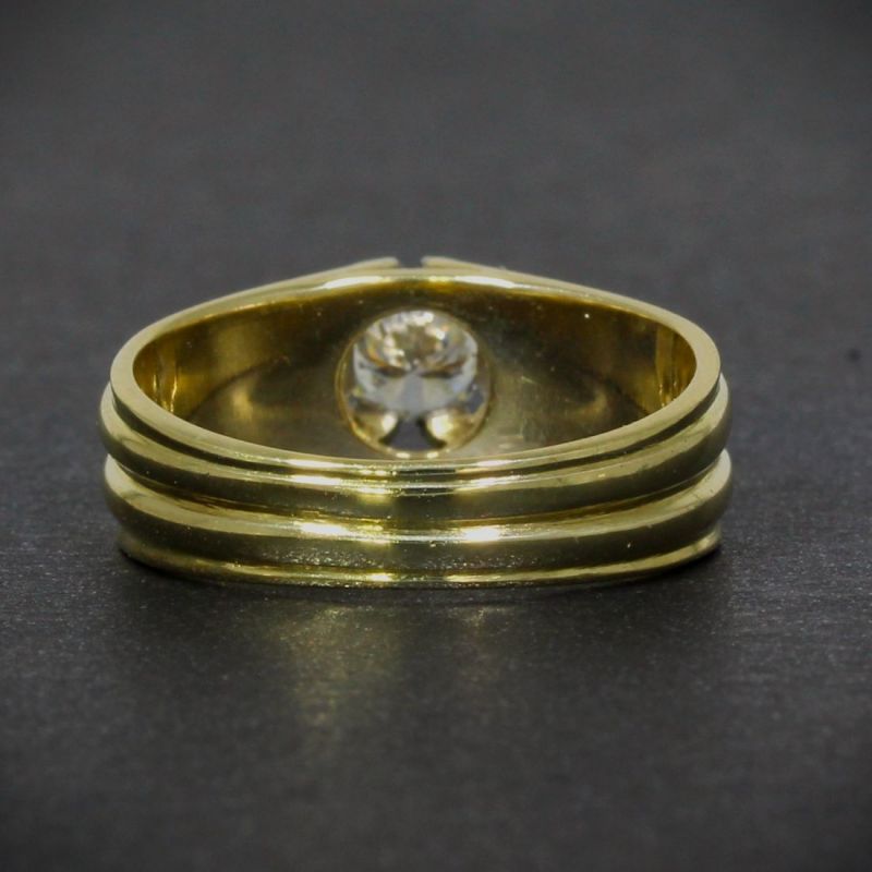 Glänzender Solitär-Brillant Ring 14K Gold 585, strahlender Diamant  .50ct