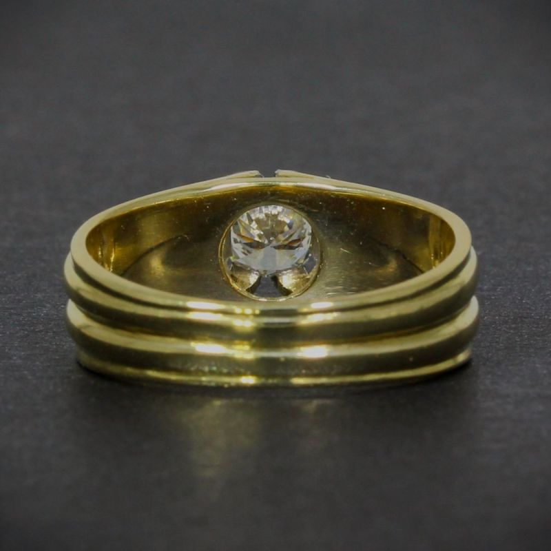Glänzender Solitär-Brillant Ring 14K Gold 585, strahlender Diamant  .50ct