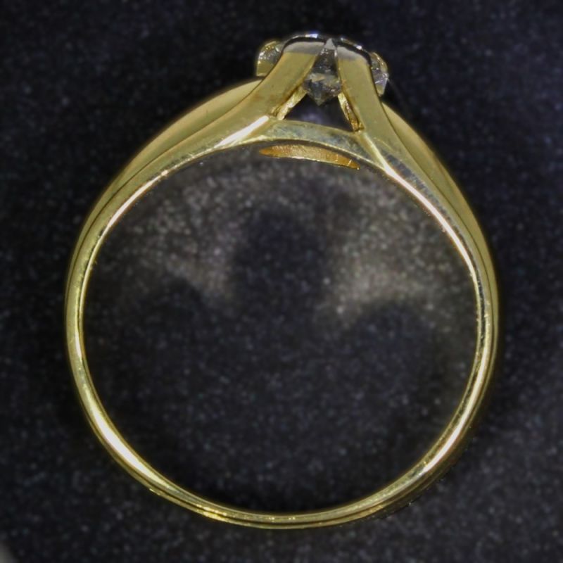 Glänzender Solitär-Brillant Ring 14K Gold 585, strahlender Diamant  .50ct