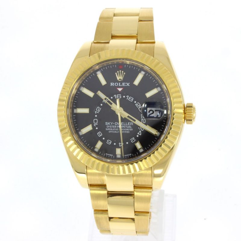 Rolex Sky Dweller Yellow Gold Black Dial 326938 