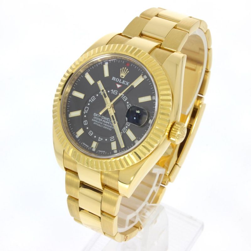 Rolex Sky Dweller Yellow Gold Black Dial 326938 