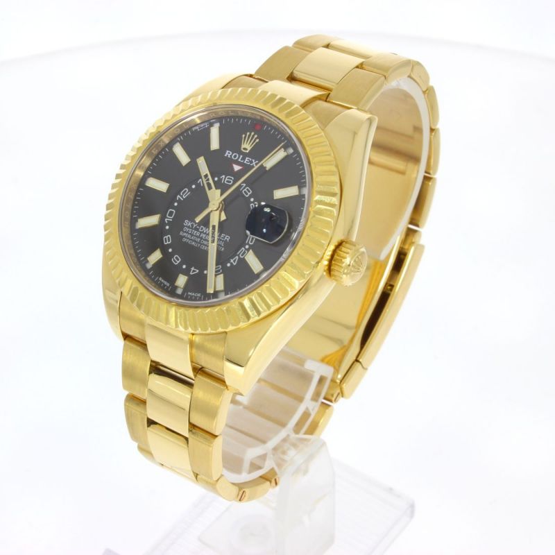 Rolex Sky Dweller Yellow Gold Black Dial 326938 