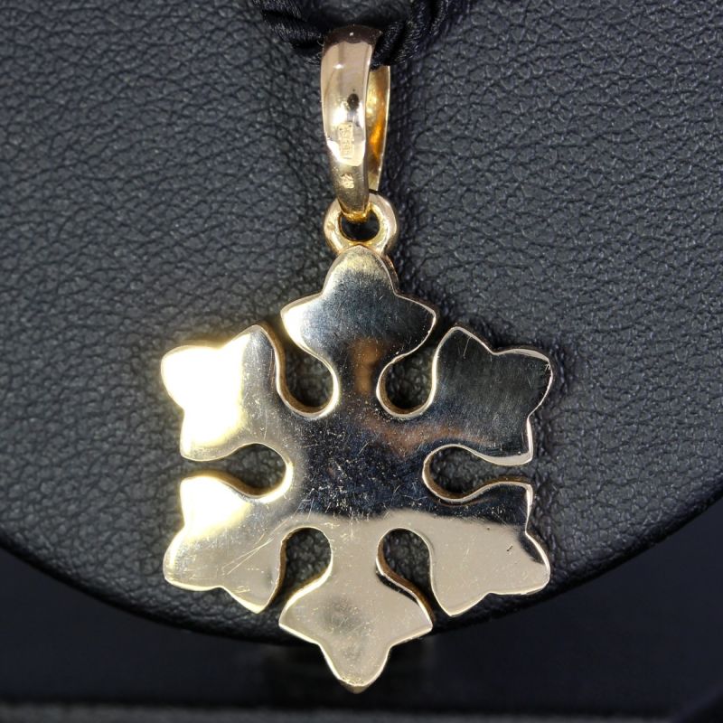 Schneeflockenanhänger Roségold 585 14 Karat Farbsteine 