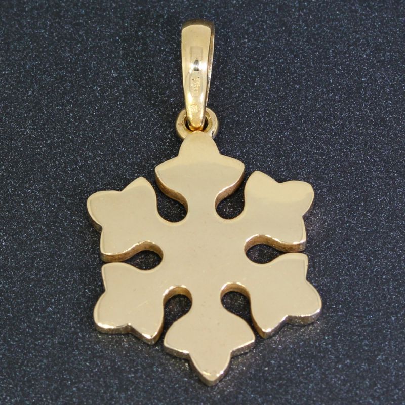 Schneeflockenanhänger Roségold 585 14 Karat Farbsteine 