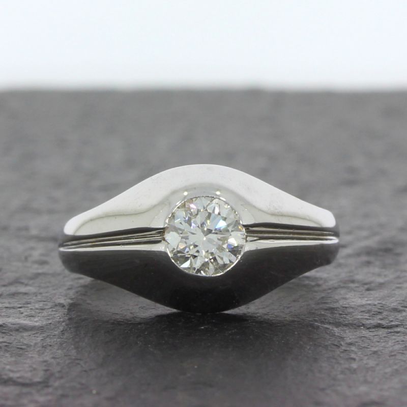 Solitärring Weißgold 750 18 Karat Brillant 0,65ct 