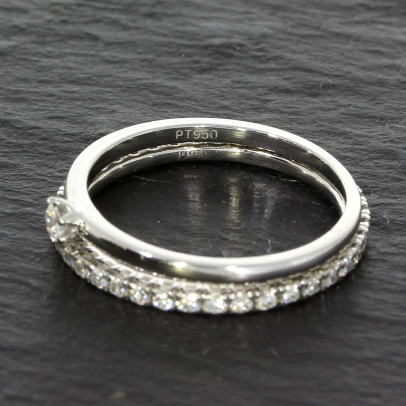 2 schicke Vorsteckringe Memoire Platin 950 Brillanten 